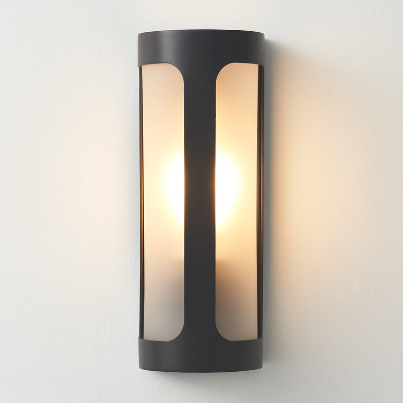 Victoria Outdoor Sconce | Aluminum Asteroid, Frosted Glass,