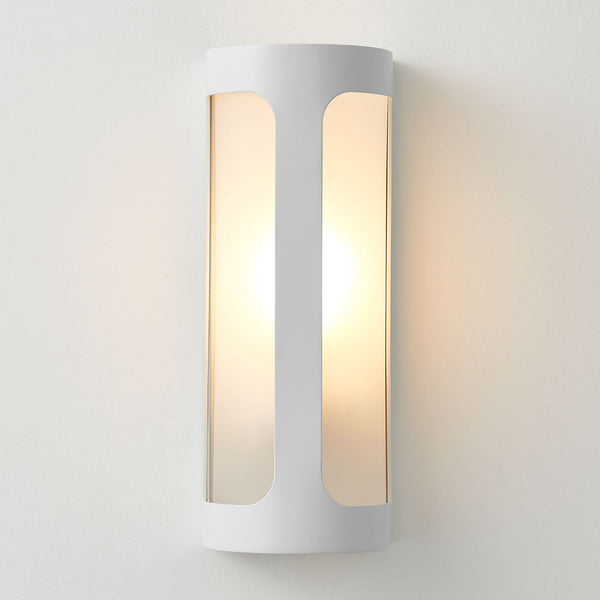 Victoria Outdoor Sconce | Aluminum White, Frosted Glass,