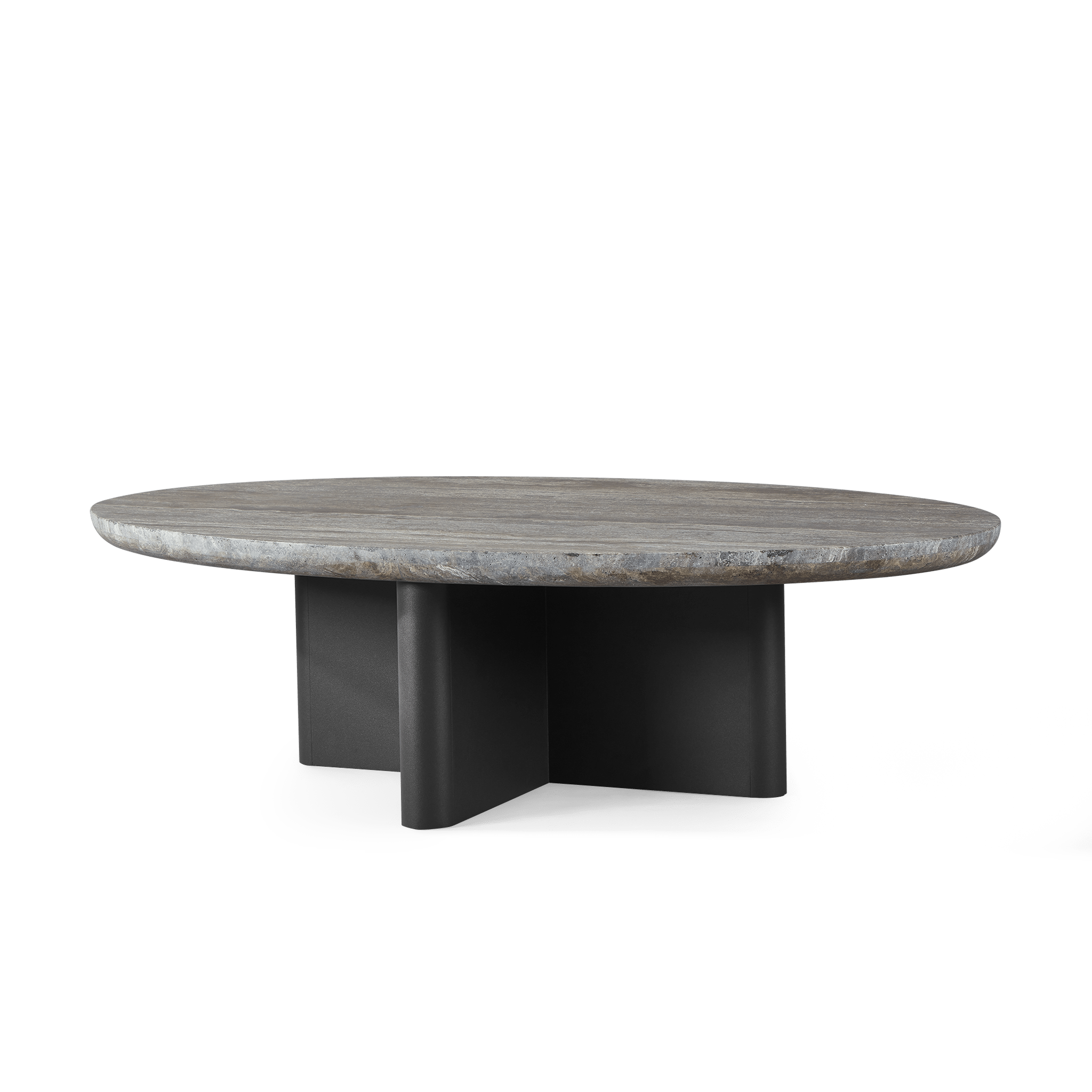 Victoria Aluminum Oval Stone Coffee Table