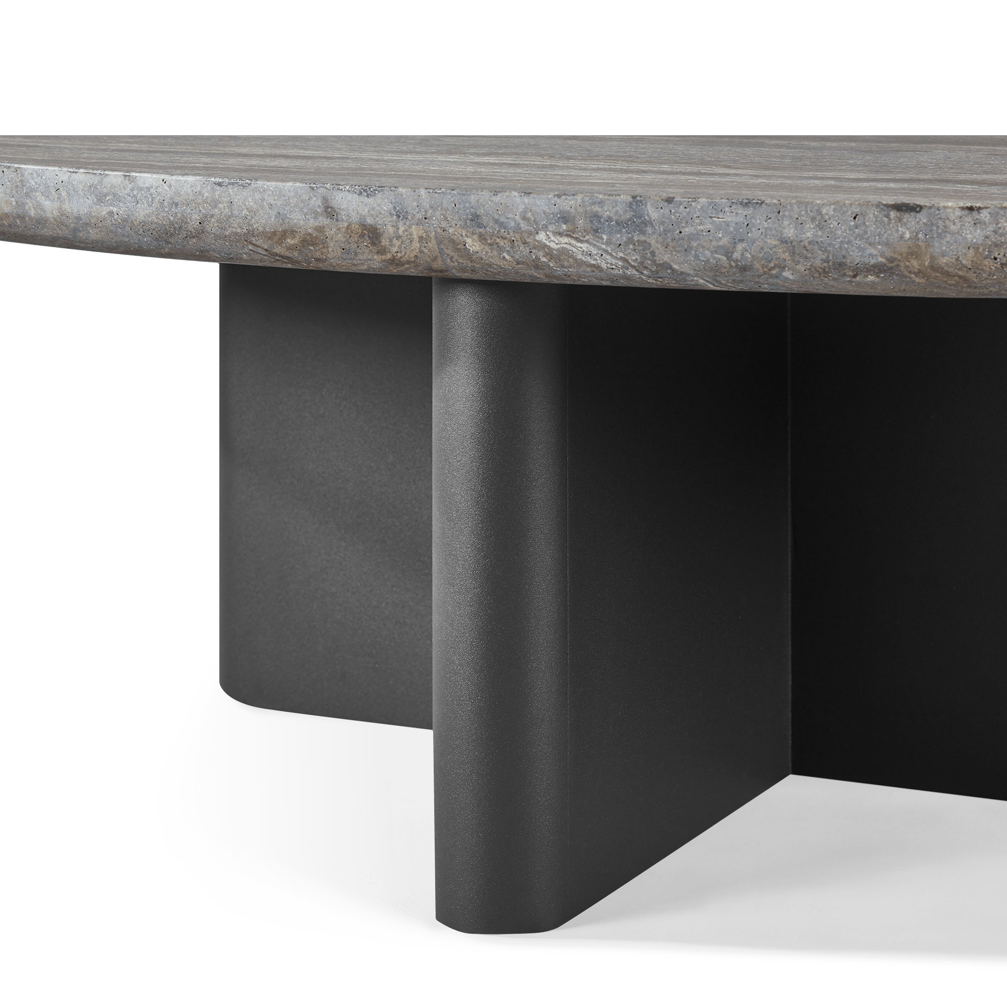Victoria Aluminum Oval Stone Coffee Table