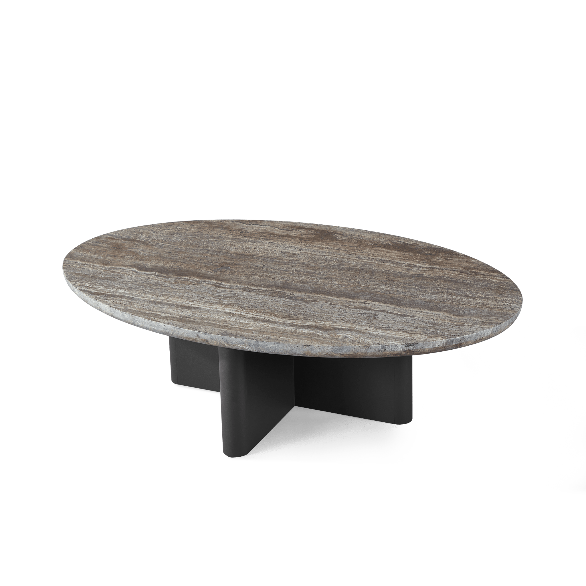 Victoria Aluminum Oval Stone Coffee Table