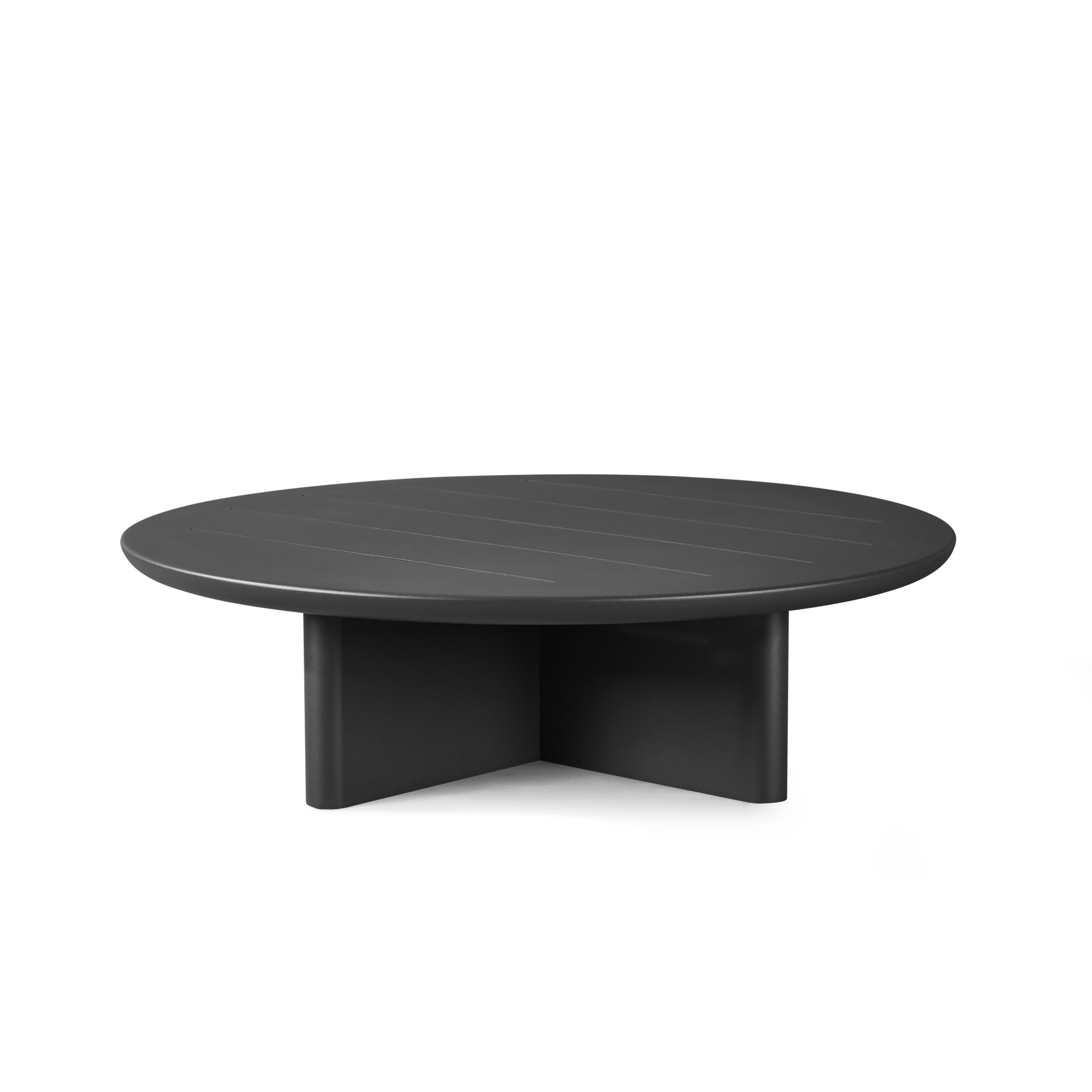 Victoria Aluminum Round Slatted Coffee Table