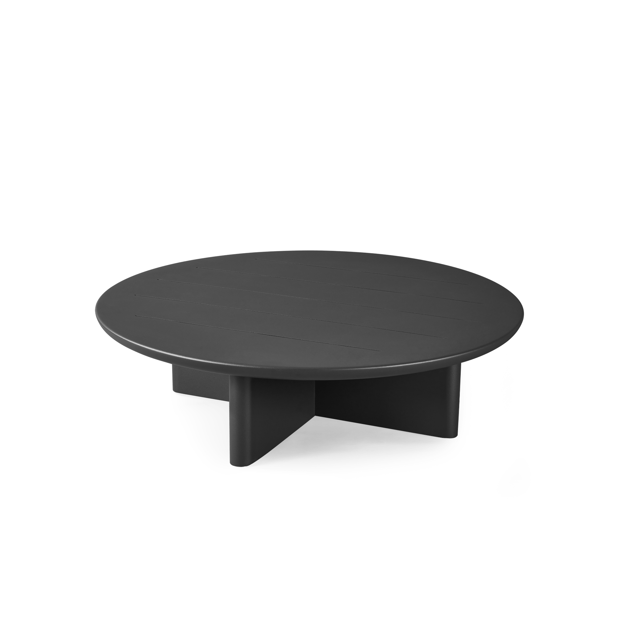 Victoria Aluminum Round Slatted Coffee Table