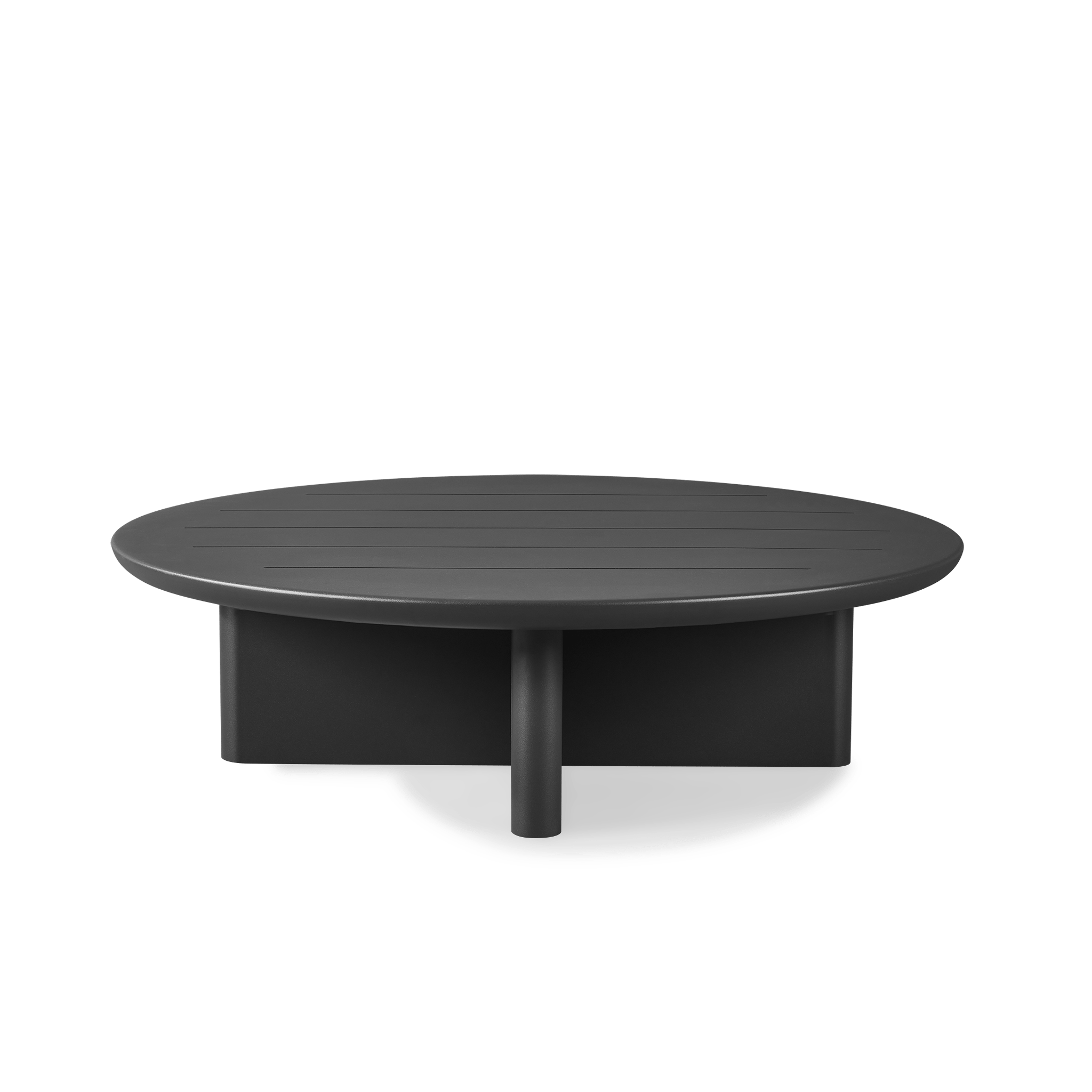 Victoria Aluminum Round Slatted Coffee Table | Sculptural Outdoor