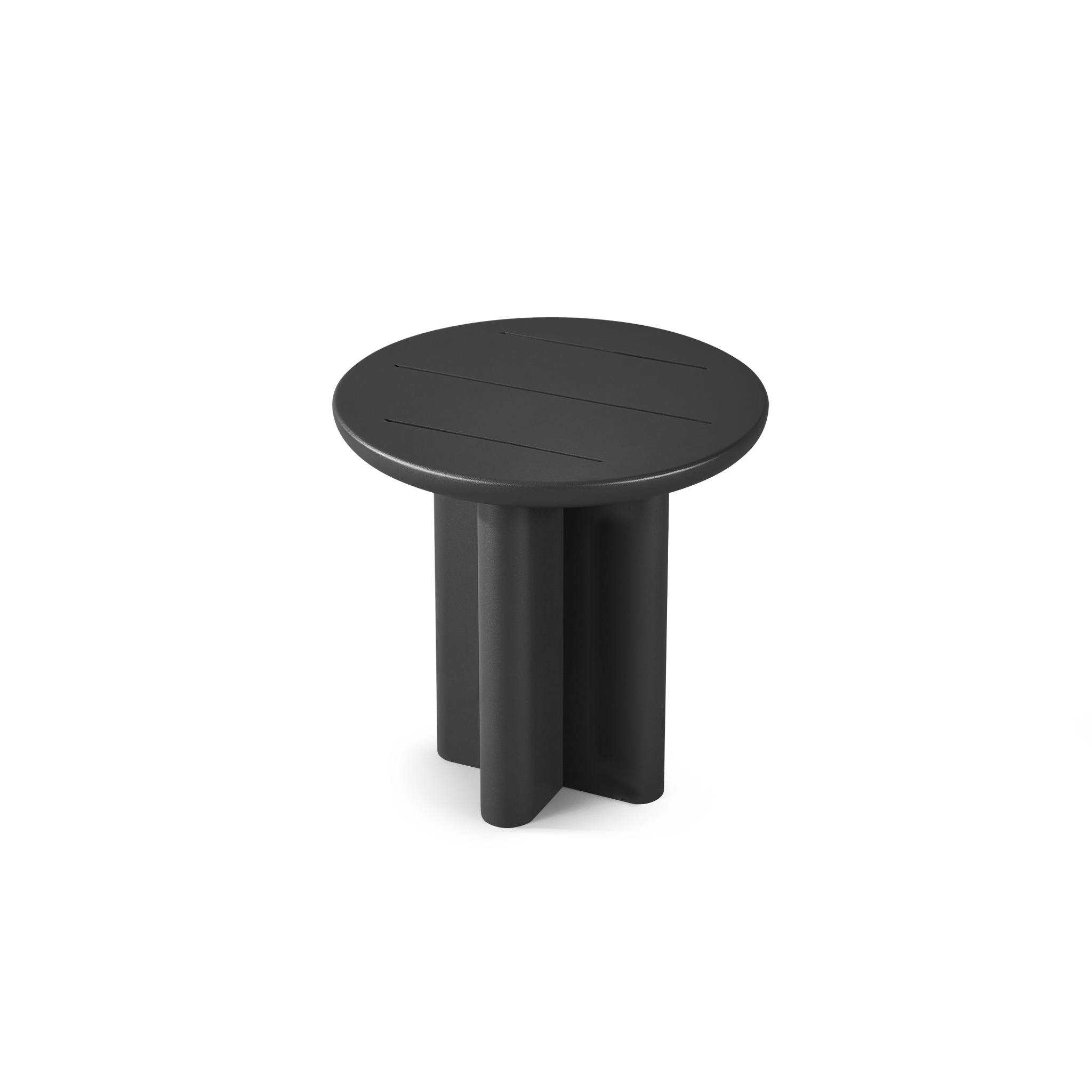 Victoria Aluminum Round Slatted Side Table