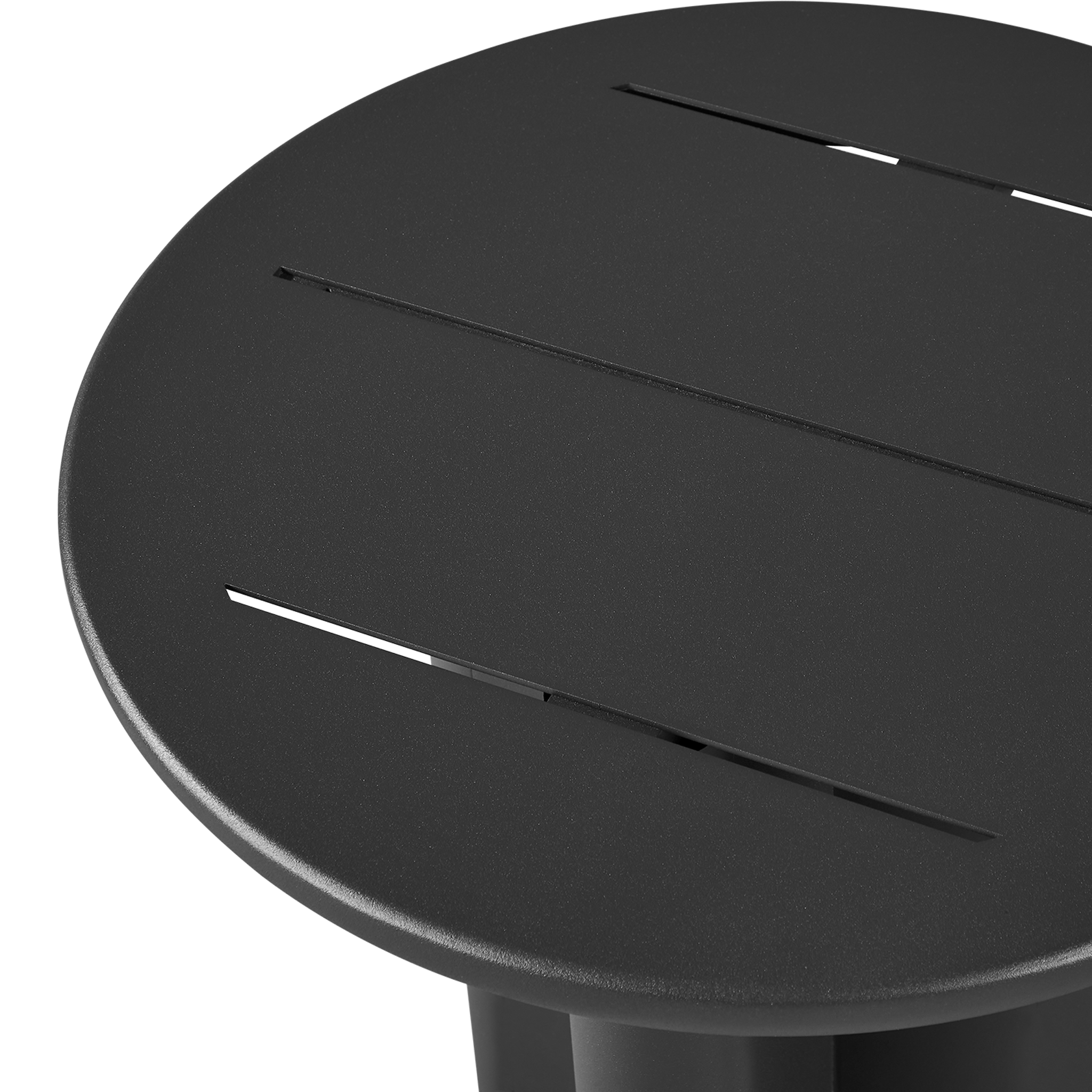 Victoria Aluminum Round Slatted Side Table
