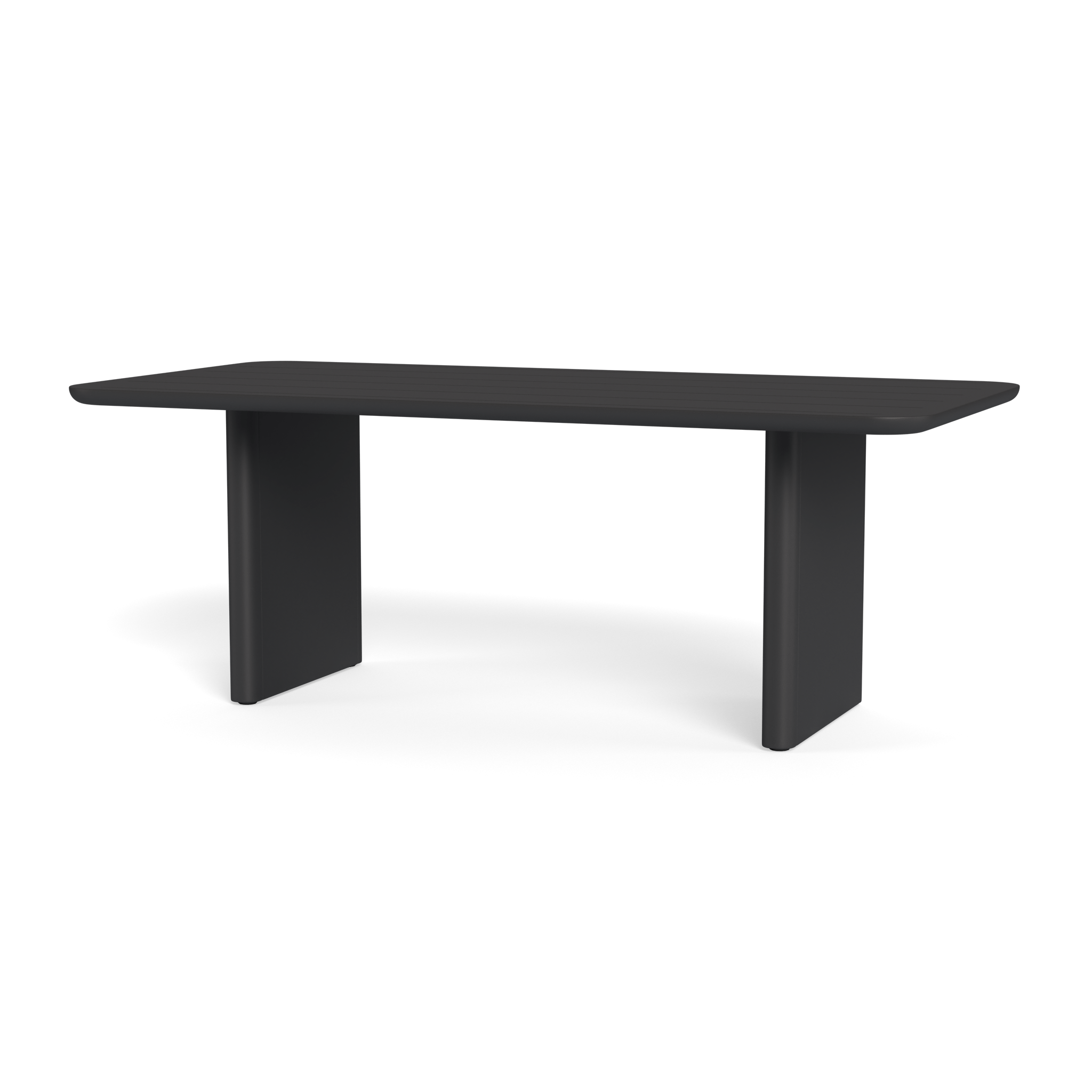 Victoria Aluminum Slatted Dining Table 81"