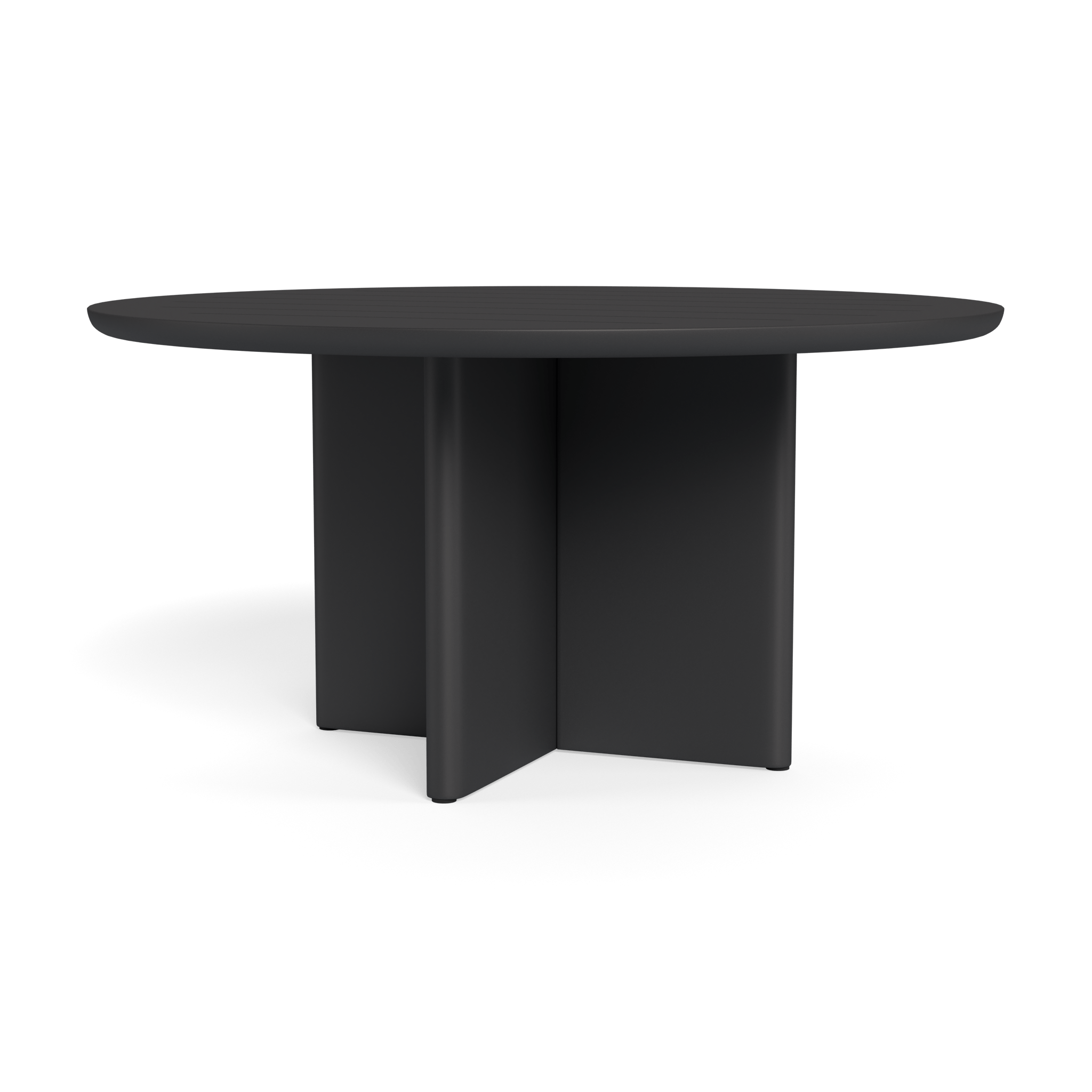 Victoria Aluminum Slatted Round Dining Table 60"