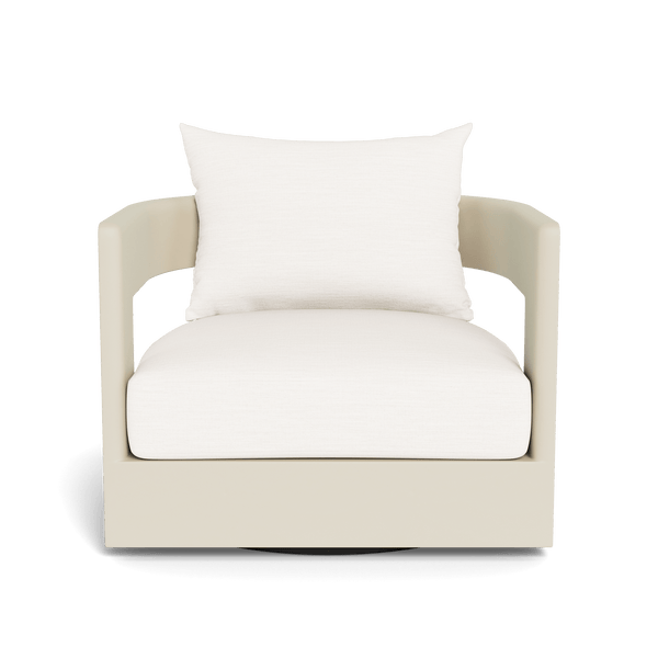 Victoria Swivel Lounge Chair | Aluminum Bone, Panama Blanco,