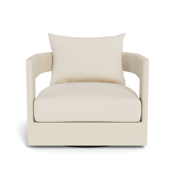 Victoria Swivel Lounge Chair | Aluminum Bone, Siesta Ivory,