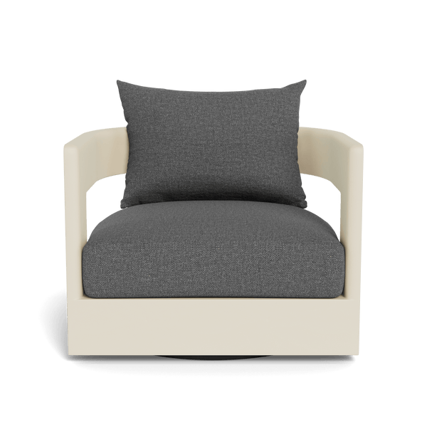 Victoria Swivel Lounge Chair | Aluminum Bone, Siesta Slate,