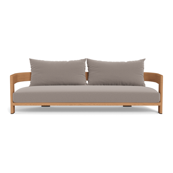 Victoria Teak 3 Seat Sofa | Teak Natural, Marley Chinchilla,