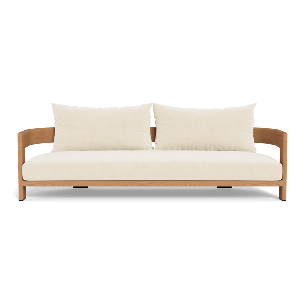 Victoria Teak 3 Seat Sofa | Teak Natural, Marley Parchment,