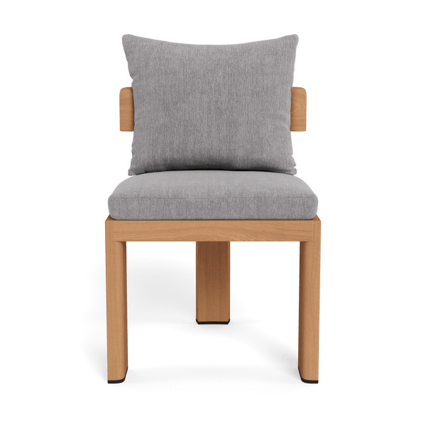 Victoria Teak Armless Dining Chair | Teak Natural, Altona Dove,