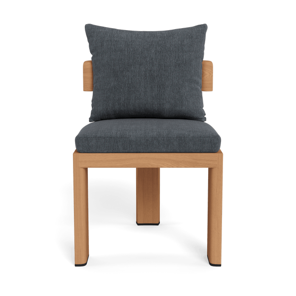 Victoria Teak Armless Dining Chair | Teak Natural, Altona Slate,