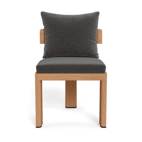 Victoria Teak Armless Dining Chair | Teak Natural, Marley Boulder,