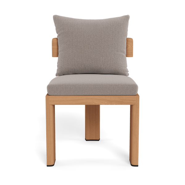 Victoria Teak Armless Dining Chair | Teak Natural, Marley Chinchilla,