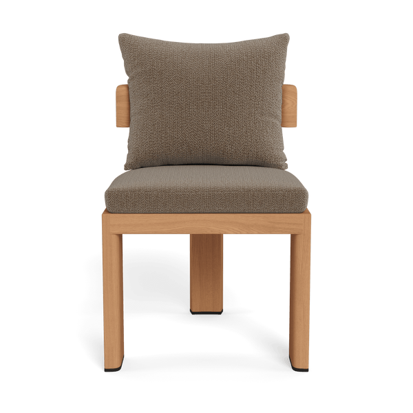 Victoria Teak Armless Dining Chair | Teak Natural, Marley Mink,
