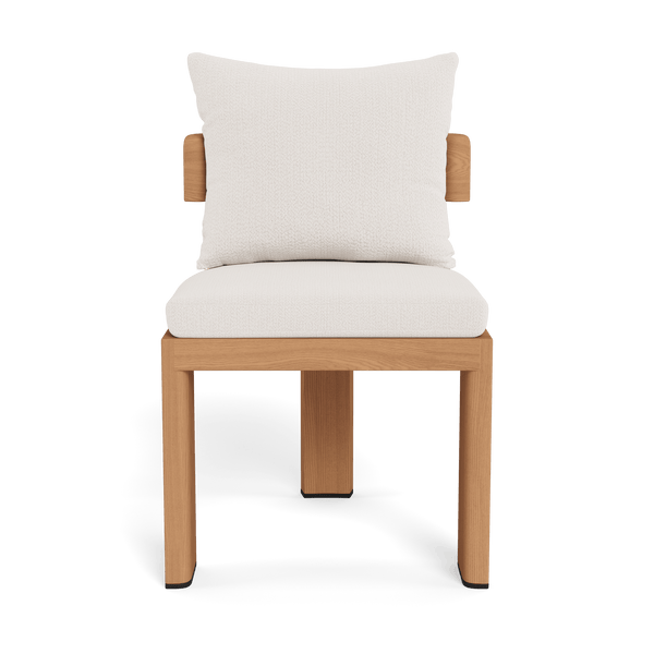 Victoria Teak Armless Dining Chair | Teak Natural, Marley Snow,