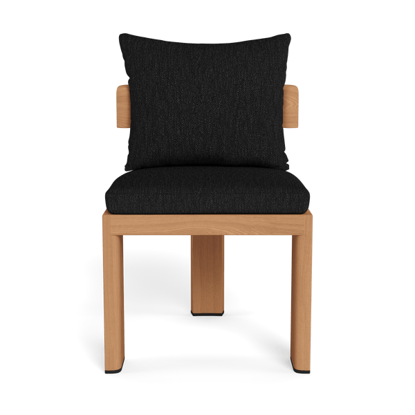 Victoria Teak Armless Dining Chair | Teak Natural, Pebble Charcoal,