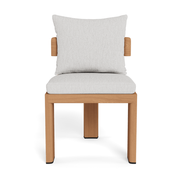 Victoria Teak Armless Dining Chair | Teak Natural, Pebble Cloud,