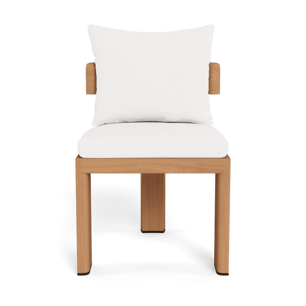 Victoria Teak Armless Dining Chair | Teak Natural, Pebble White,