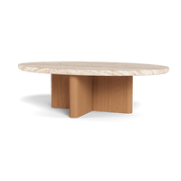 Victoria Teak Oval Stone Coffee Table