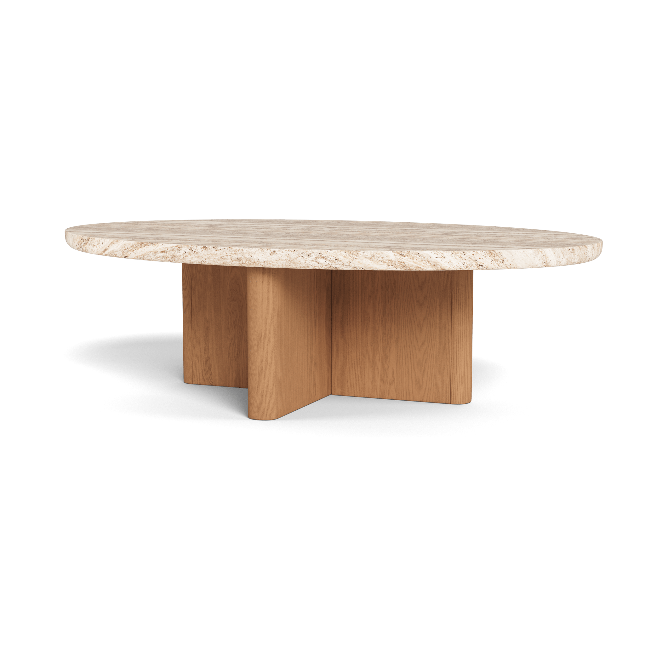 Victoria Teak Oval Stone Coffee Table