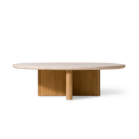 Victoria Teak Oval Stone Coffee Table