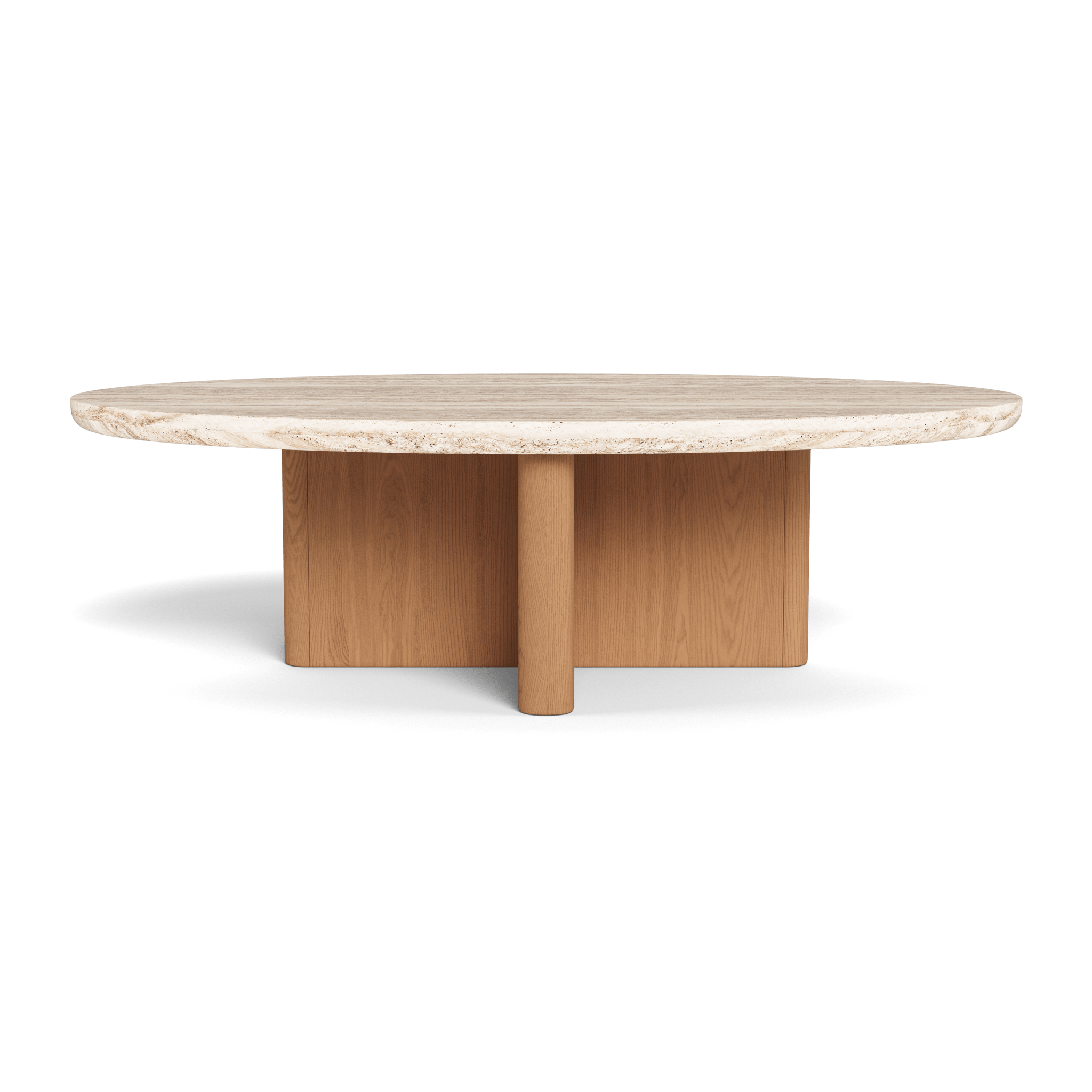 Victoria Teak Oval Stone Coffee Table