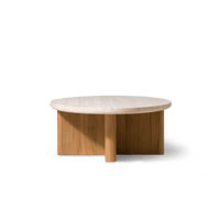 Victoria Teak Oval Stone Coffee Table