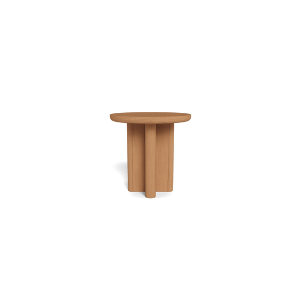 Victoria Teak Round Slatted Side Table | Teak Natural, ,