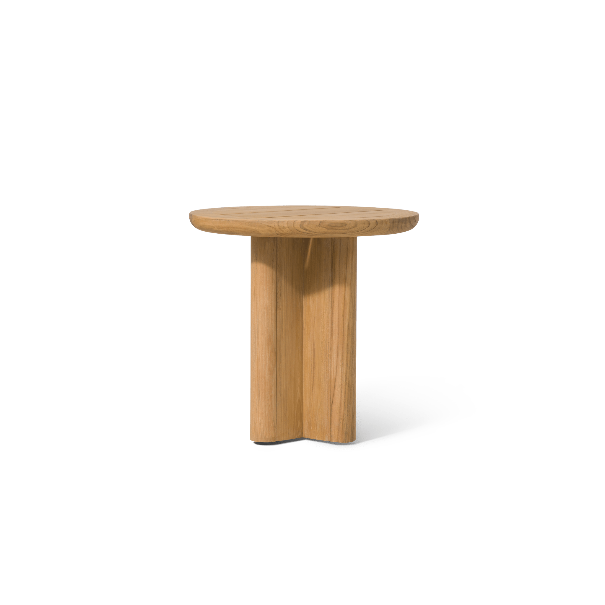 Victoria Teak Round Slatted Side Table