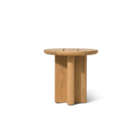 Victoria Teak Round Slatted Side Table
