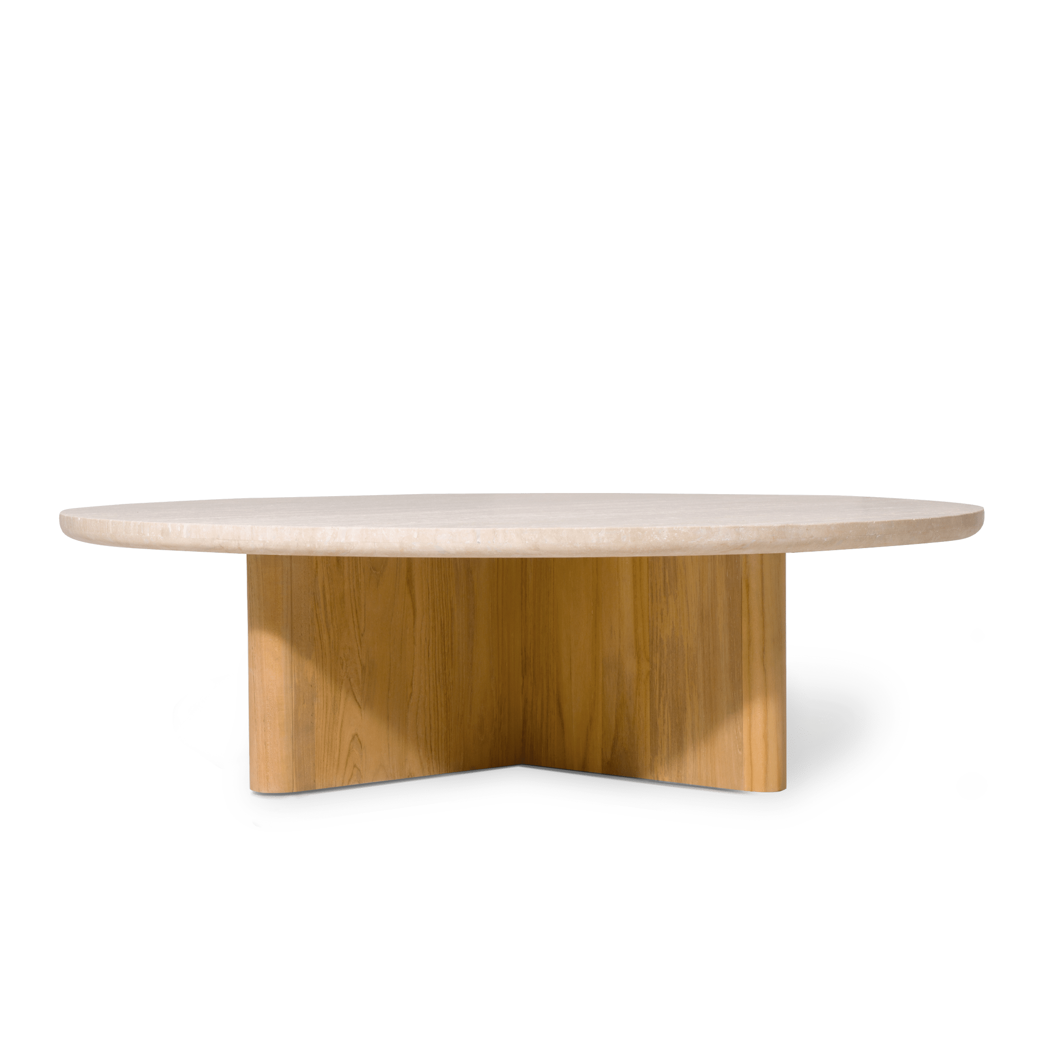 Victoria Teak Round Stone Coffee Table