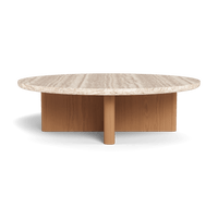 Victoria Teak Round Stone Coffee Table