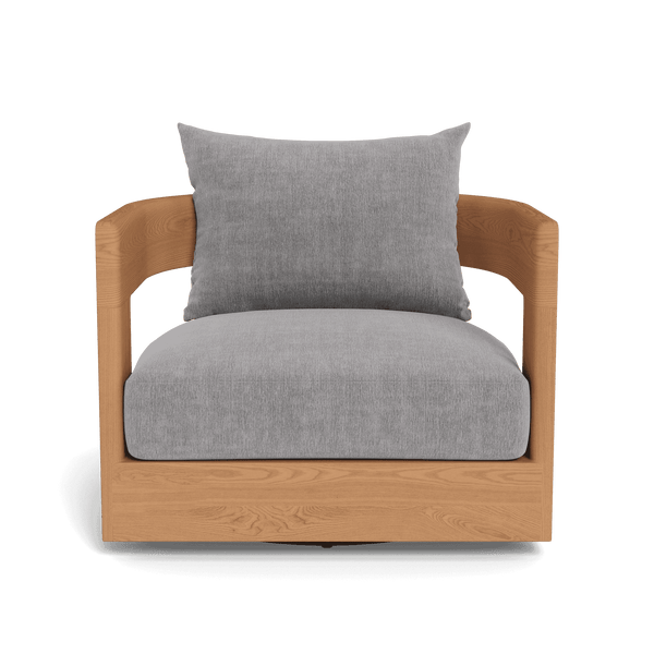 Victoria Teak Swivel Lounge Chair | Teak Natural, Altona Dove,