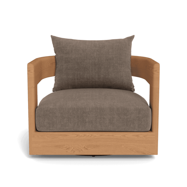 Victoria Teak Swivel Lounge Chair | Teak Natural, Altona Mink,