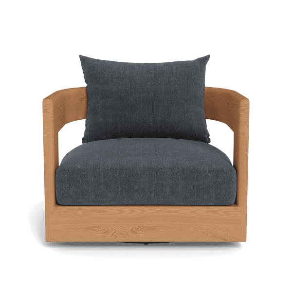 Victoria Teak Swivel Lounge Chair | Teak Natural, Altona Slate,