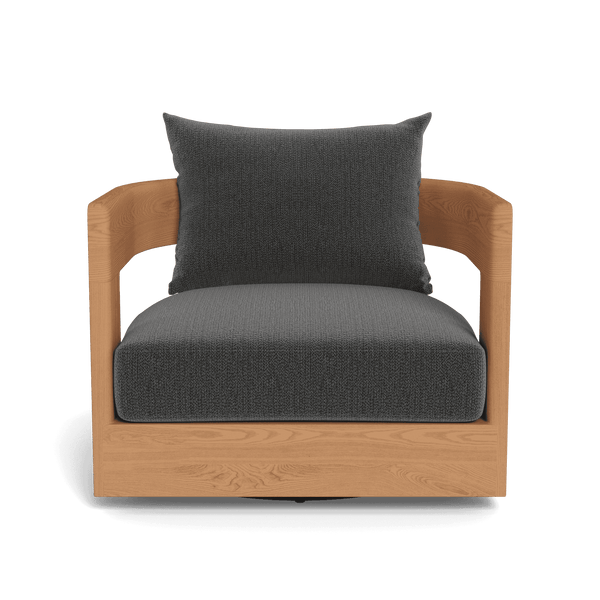 Victoria Teak Swivel Lounge Chair | Teak Natural, Marley Boulder,