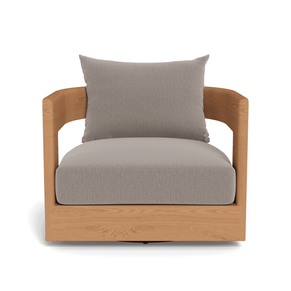 Victoria Teak Swivel Lounge Chair | Teak Natural, Marley Chinchilla,