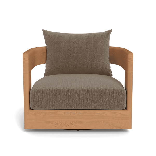 Victoria Teak Swivel Lounge Chair | Teak Natural, Marley Mink,