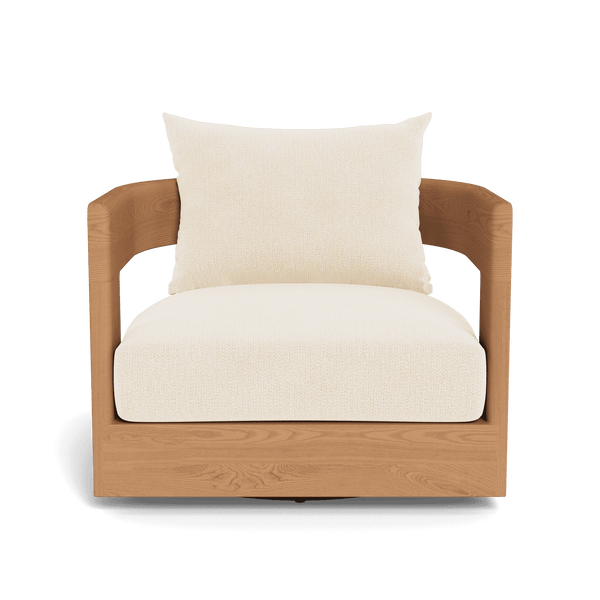 Victoria Teak Swivel Lounge Chair | Teak Natural, Marley Parchment,