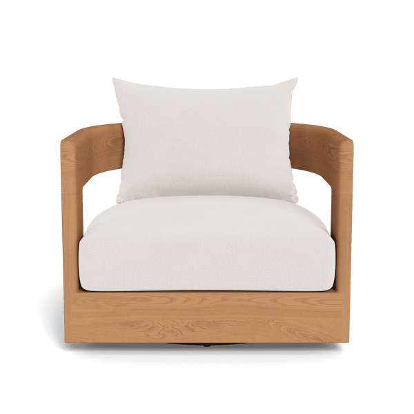 Victoria Teak Swivel Lounge Chair | Teak Natural, Marley Snow,