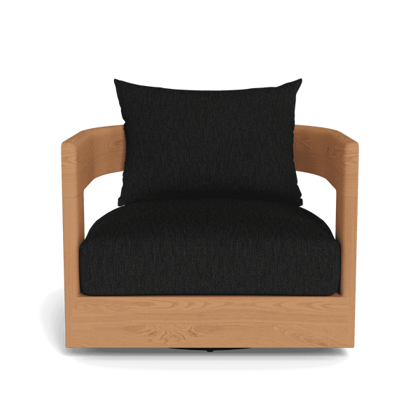 Victoria Teak Swivel Lounge Chair | Teak Natural, Pebble Charcoal,