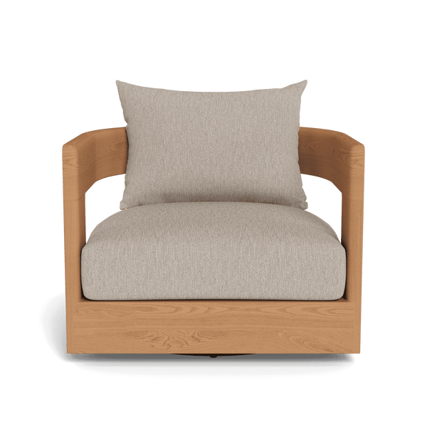 Victoria Teak Swivel Lounge Chair | Teak Natural, Pebble Sand,
