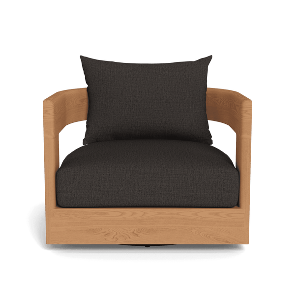 Victoria Teak Swivel Lounge Chair | Teak Natural, Stirling Flint,