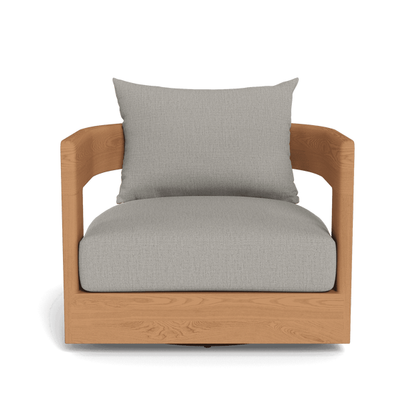 Victoria Teak Swivel Lounge Chair | Teak Natural, Stirling Fog,
