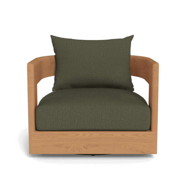 Victoria Teak Swivel Lounge Chair | Teak Natural, Stirling Moss,