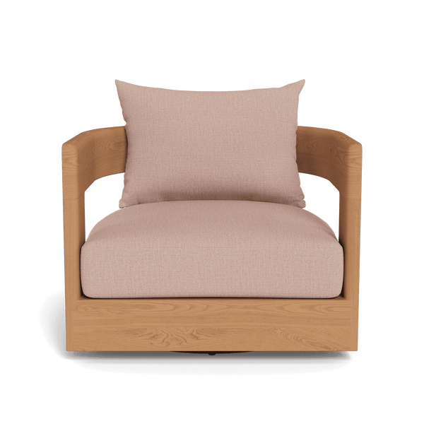 Victoria Teak Swivel Lounge Chair | Teak Natural, Stirling Powder,